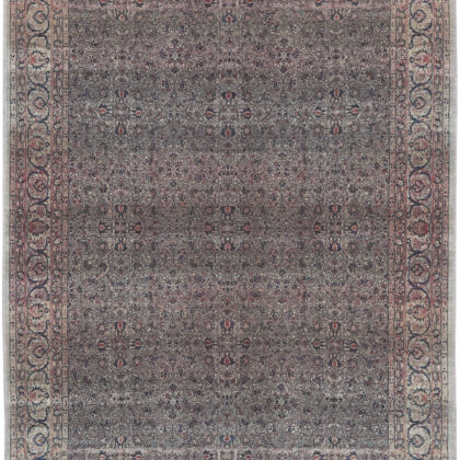 4' x 6' Ivory Blue and Gray Oriental Power Loom Distressed Washable Non Skid Area Rug