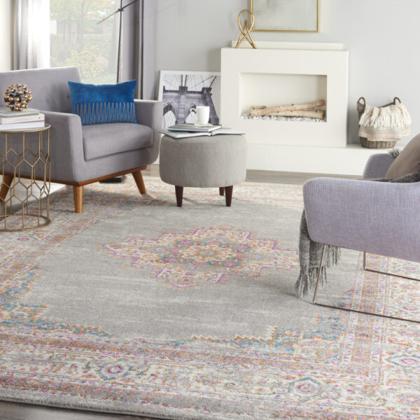 10' x 14' Blue Moroccan Power Loom Distressed Area Rug