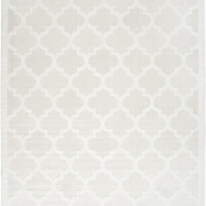 9' X 12' Ivory and White Indoor Outdoor Area Rug