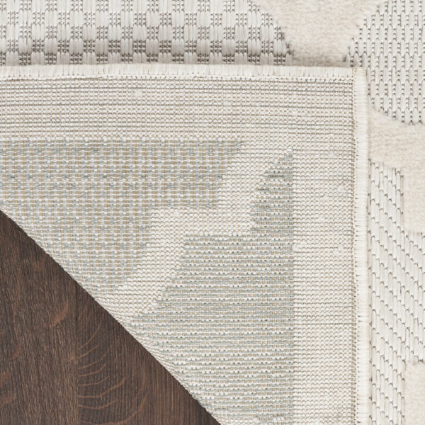 9' X 12' Ivory and White Indoor Outdoor Area Rug