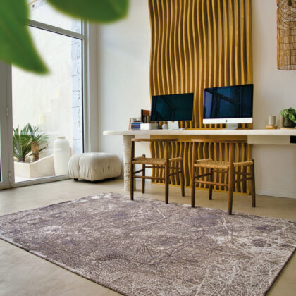 6' X 8' Gray and White Abstract Non Skid Area Rug
