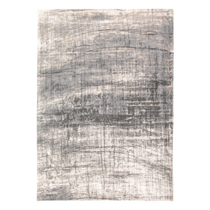 7' x 9' Gray and White Abstract Non Skid Area Rug