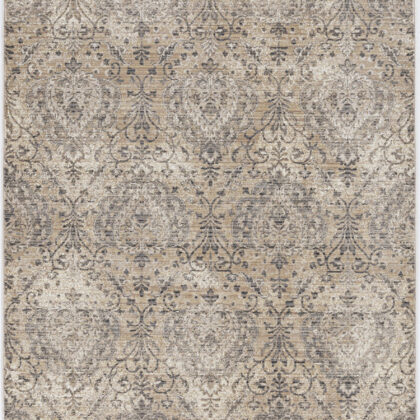 4'X6' Sand Grey Machine Woven Distressed Vintage Traditional Indoor Area Rug