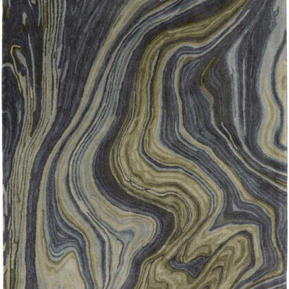5' x 8' Blue and Green Abstract Hand Tufted Area Rug