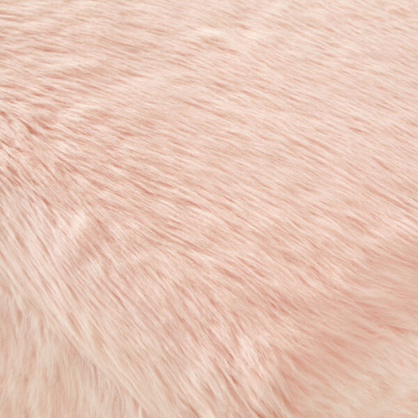 18" Blush Faux Fur And Black Storage