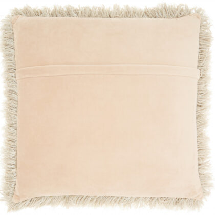 Plush Beige Shag Accent Throw Pillow