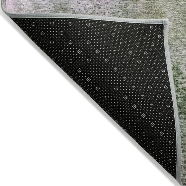 8' Round Purple Round Abstract Washable Non Skid Indoor Outdoor Area Rug