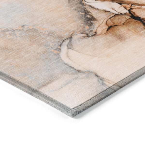 8' Runner Orange Abstract Washable Non Skid Indoor Outdoor Runner Rug