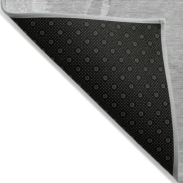 3' X 5' Gray Abstract Washable Non Skid Indoor Outdoor Area Rug