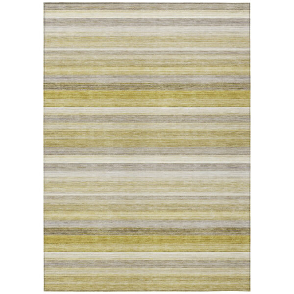 5' X 8' Wheat Striped Washable Non Skid Indoor Outdoor Area Rug