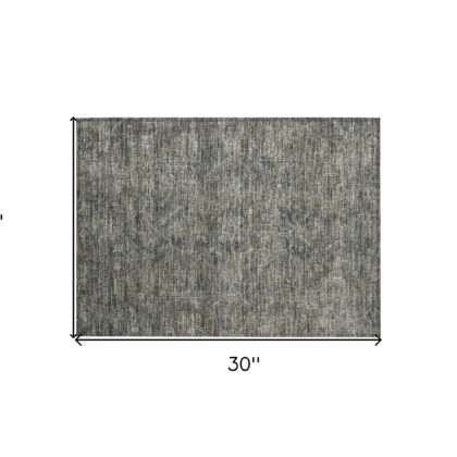 2' X 3' Brown and Black Oriental Washable Non Skid Indoor Outdoor Area Rug