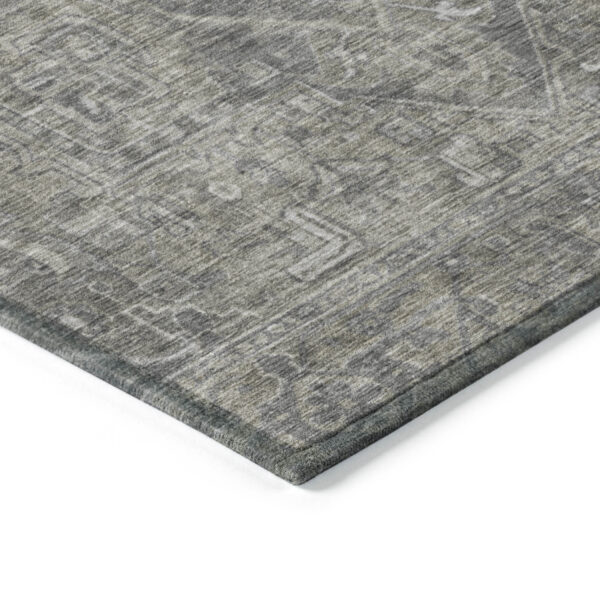 2' X 3' Brown and Black Oriental Washable Non Skid Indoor Outdoor Area Rug