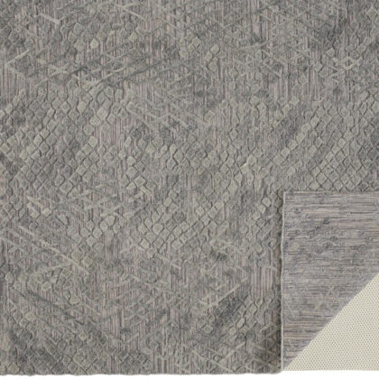 2' X 3' Gray Abstract Hand Woven Area Rug