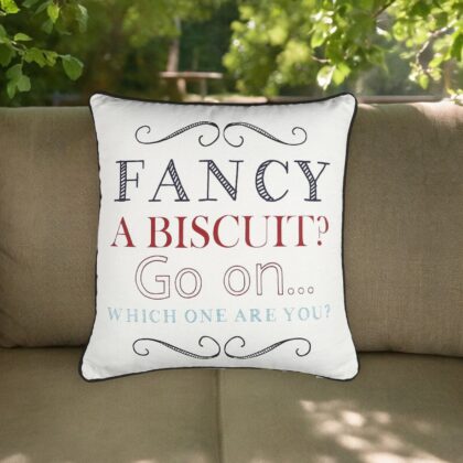 16" Black and White Handmade Text Indoor Outdoor Throw Pillow Cover