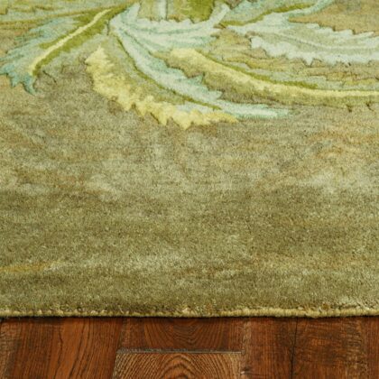 4'X6' Moss Green Hand Tufted Palm Trees Indoor Area Rug