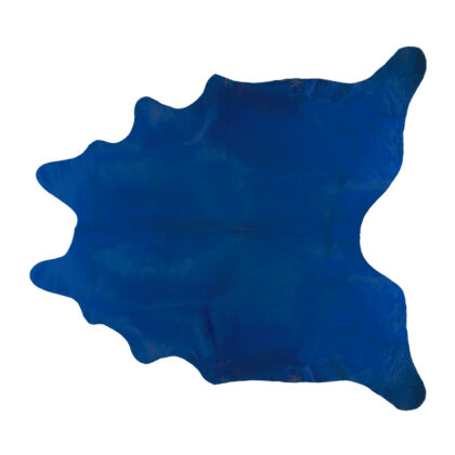 6' x 7' Cobalt Cowhide Hand Knotted Area Rug