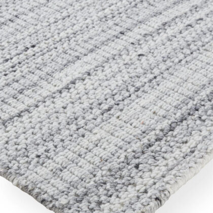 2' X 3' Silver Wool Hand Woven Stain Resistant Area Rug
