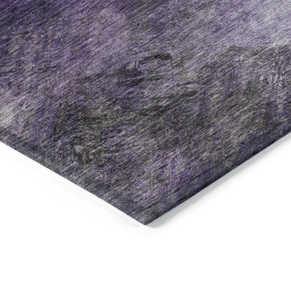 9' X 12' Purple Eggplant And Lavender Abstract Washable Indoor Outdoor Area Rug