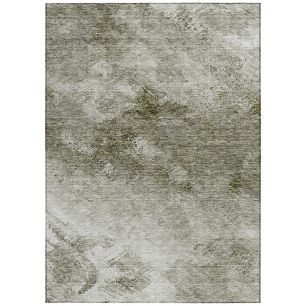5' X 8' Taupe Beige And Brown Abstract Washable Indoor Outdoor Area Rug