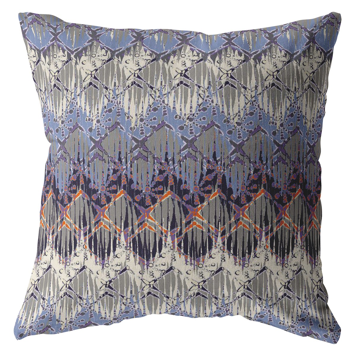 18” Blue Gray Hatch Zippered Suede Throw Pillow - Image 4