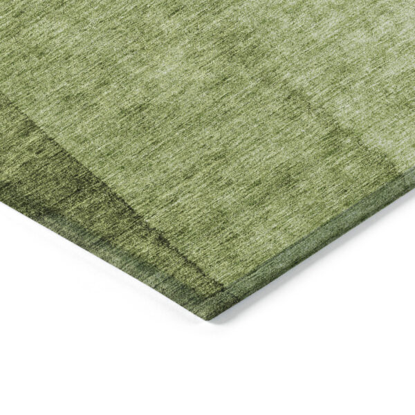 3' X 5' Olive Green And Artichoke Green Ombre Washable Indoor Outdoor Area Rug