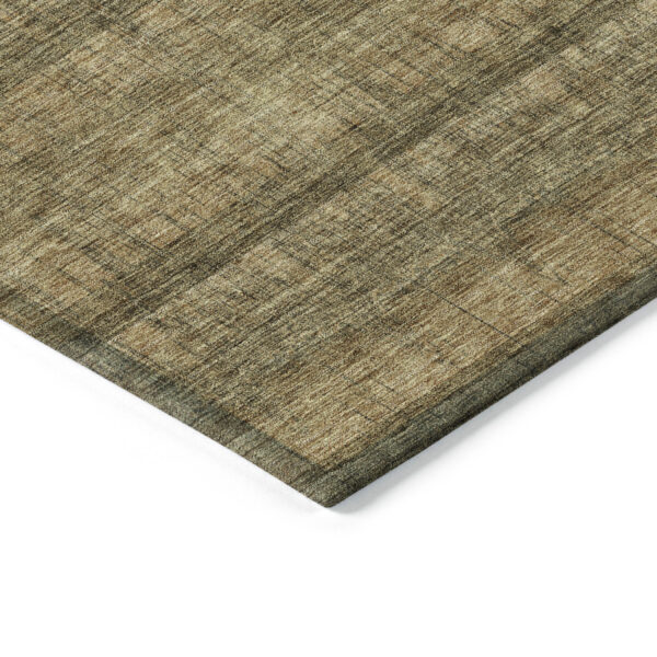 3' X 5' Brown Beige And Chocolate Striped Washable Indoor Outdoor Area Rug