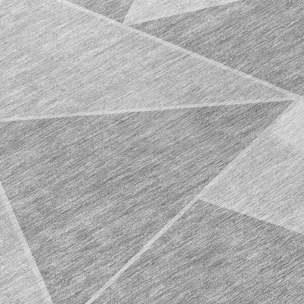 9' X 12' Gray Silver And Graphite Geometric Washable Indoor Outdoor Area Rug