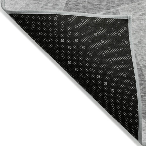 9' X 12' Gray Silver And Graphite Geometric Washable Indoor Outdoor Area Rug