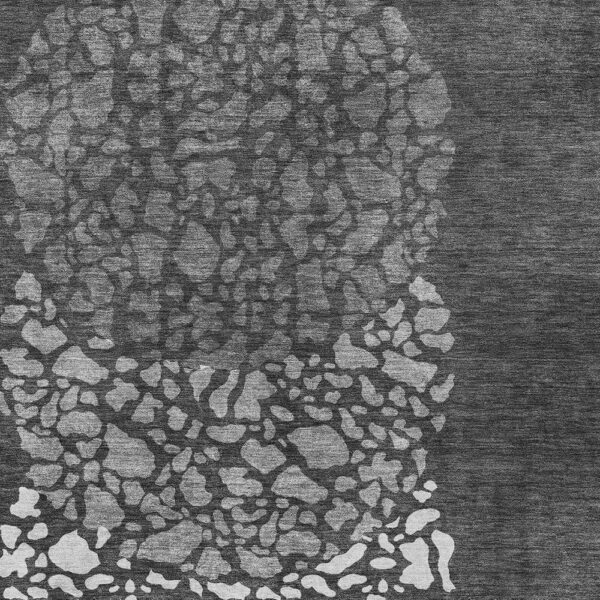 10' X 14' Charcoal Gray And Silver Abstract Washable Indoor Outdoor Area Rug