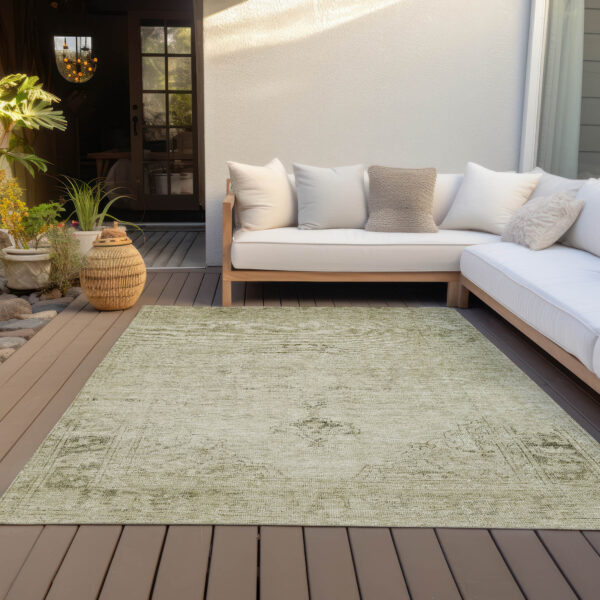 10' X 14' Beige Taupe And Brown Oriental Washable Indoor Outdoor Area Rug