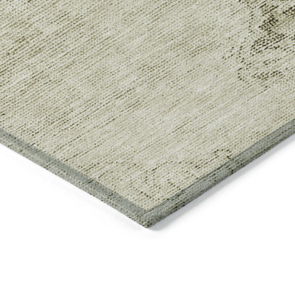 10' X 14' Beige Taupe And Brown Oriental Washable Indoor Outdoor Area Rug