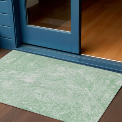 3' X 5' Mint Green Sage And Ivory Abstract Washable Indoor Outdoor Area Rug