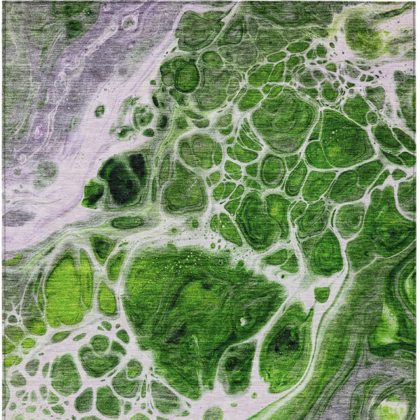 5' X 8' Lime Green And Gray Nautical Washable Indoor Outdoor Area Rug