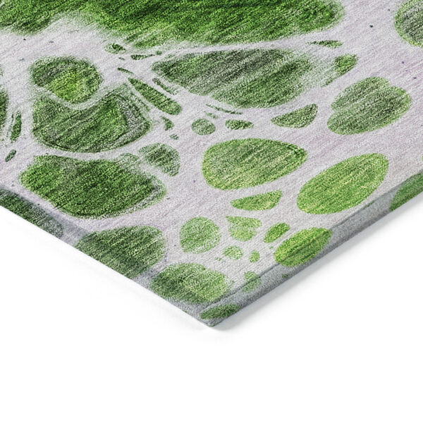 5' X 8' Lime Green And Gray Nautical Washable Indoor Outdoor Area Rug