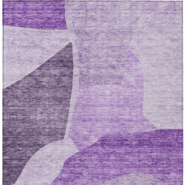 9' X 12' Eggplant Purple And Lilac Abstract Washable Indoor Outdoor Area Rug