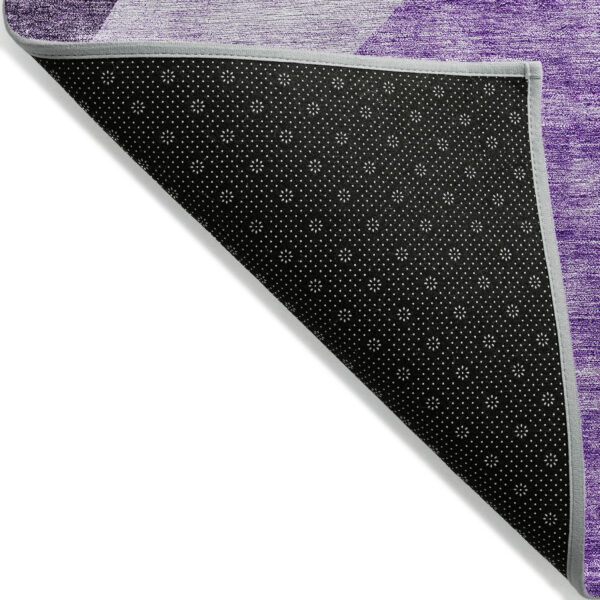 9' X 12' Eggplant Purple And Lilac Abstract Washable Indoor Outdoor Area Rug