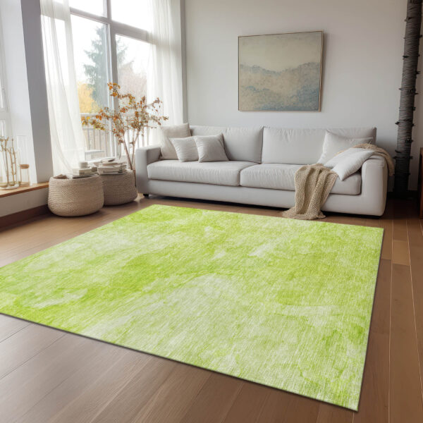 10' X 14' Artichoke Green And Lime Green Nautical Washable Indoor Outdoor Area Rug