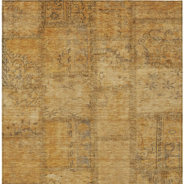 9' X 12' Peach Gray And Charcoal Patchwork Washable Indoor Outdoor Area Rug