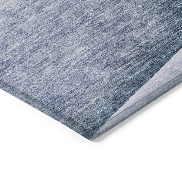 5' X 8' Sky Blue And Indigo Floral Washable Indoor Outdoor Area Rug