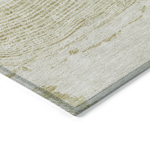 8' Khaki Beige And Taupe Round Abstract Washable Indoor Outdoor Area Rug