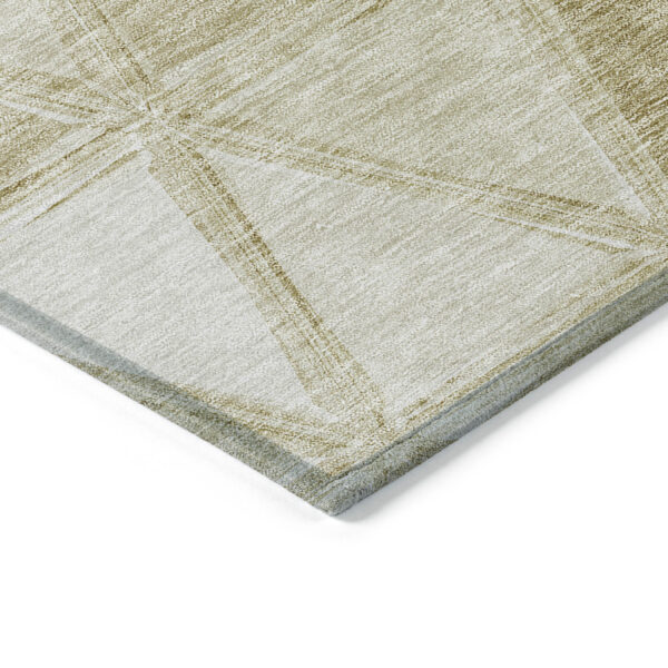 3' X 5' Khaki Beige And Tan Geometric Washable Indoor Outdoor Area Rug