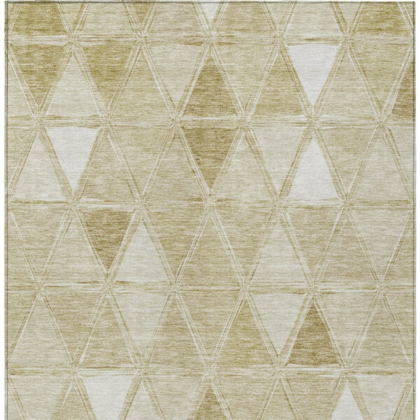 3' X 5' Khaki Beige And Tan Geometric Washable Indoor Outdoor Area Rug