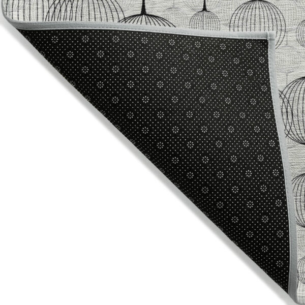 3' X 5' White Gray And Silver Geometric Washable Indoor Outdoor Area Rug