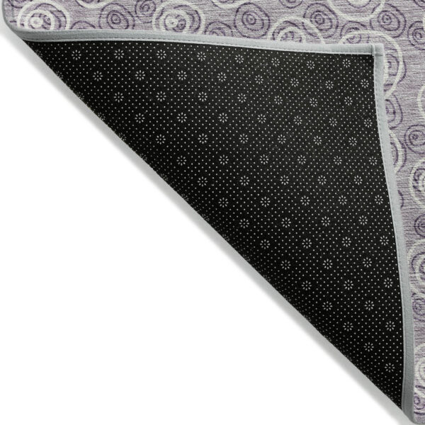 10' X 14' Lavender Purple And Ivory Geometric Washable Indoor Outdoor Area Rug