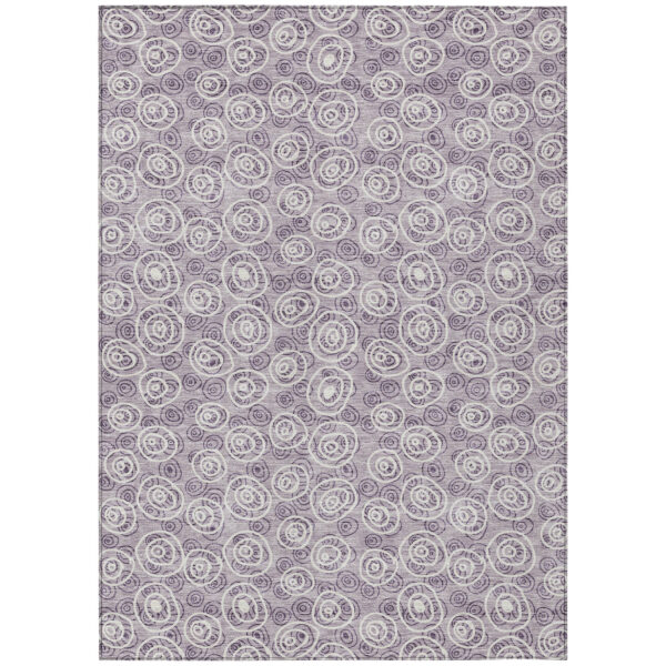 10' X 14' Lavender Purple And Ivory Geometric Washable Indoor Outdoor Area Rug