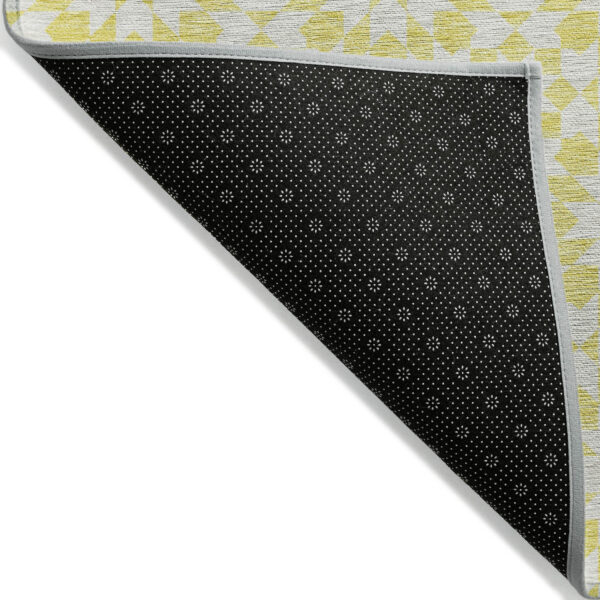 10' X 14' Yellow Ivory And Gray Floral Medallion Washable Indoor Outdoor Area Rug