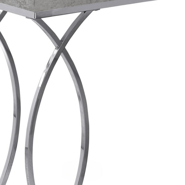 18.25" X 10.25" X 25" Grey Mdf Laminate Metal Accent Table