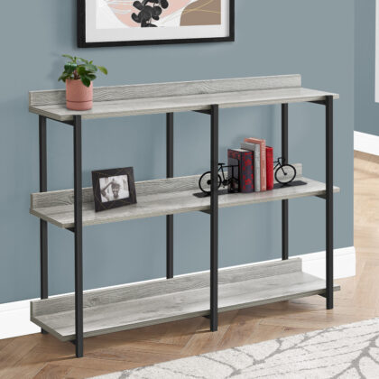 34" Black And Gray End Table With Three Shelves