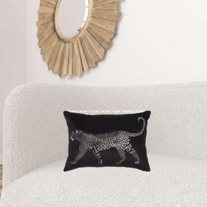 Black Leopard Lumbar Pillow