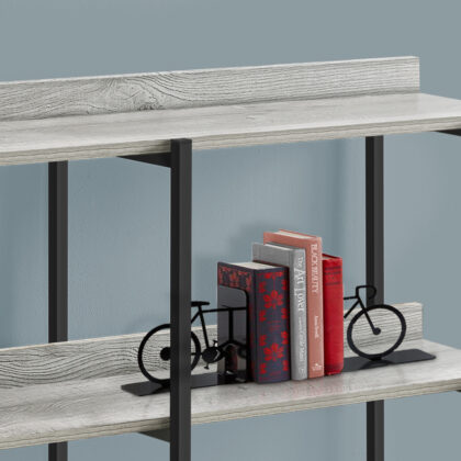 34" Black And Gray End Table With Three Shelves